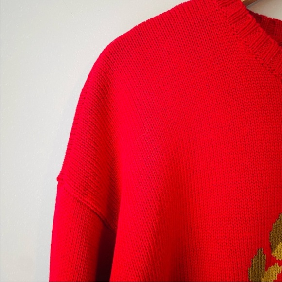 Ralph Lauren Intarsia Red Crest Crew Neck Sweater RARE - Picture 6 of 8
